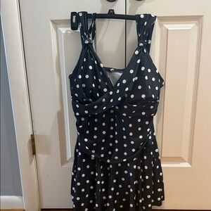 Grace Karin Black and White Polka Dot One-Piece Swimsuit